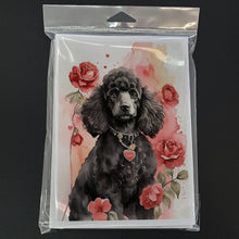 Load image into Gallery viewer, Poodle Valentine Roses Greeting Cards - Blank Note Cards – 8-Pack of Artist-Designed Cards with Envelopes