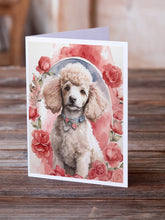 Load image into Gallery viewer, Poodle Valentine Roses Greeting Cards - Blank Note Cards – 8-Pack of Artist-Designed Cards with Envelopes
