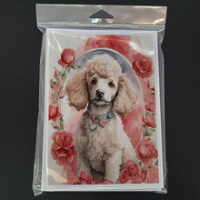 Load image into Gallery viewer, Poodle Valentine Roses Greeting Cards - Blank Note Cards – 8-Pack of Artist-Designed Cards with Envelopes