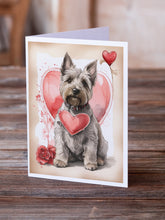 Load image into Gallery viewer, Scottish Terrier Valentine Roses Greeting Cards - Blank Note Cards – 8-Pack of Artist-Designed Cards with Envelopes