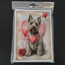 Load image into Gallery viewer, Scottish Terrier Valentine Roses Greeting Cards - Blank Note Cards – 8-Pack of Artist-Designed Cards with Envelopes