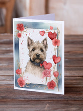 Load image into Gallery viewer, Scottish Terrier Valentine Roses Greeting Cards - Blank Note Cards – 8-Pack of Artist-Designed Cards with Envelopes