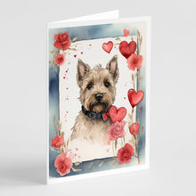 Load image into Gallery viewer, Scottish Terrier Valentine Roses Greeting Cards - Blank Note Cards – 8-Pack of Artist-Designed Cards with Envelopes