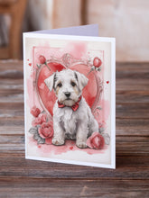 Load image into Gallery viewer, Sealyham Terrier Valentine Roses Greeting Cards - Blank Note Cards – 8-Pack of Artist-Designed Cards with Envelopes