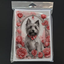 Load image into Gallery viewer, Skye Terrier Valentine Roses Greeting Cards - Blank Note Cards – 8-Pack of Artist-Designed Cards with Envelopes