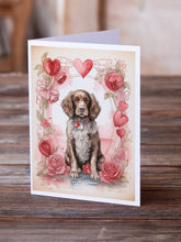 Load image into Gallery viewer, Water Spaniel Valentine Roses Greeting Cards - Blank Note Cards – 8-Pack of Artist-Designed Cards with Envelopes