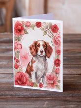 Load image into Gallery viewer, Welsh Springer Spaniel Valentine Roses Greeting Cards - Blank Note Cards – 8-Pack of Artist-Designed Cards with Envelopes