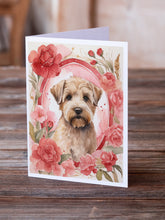 Load image into Gallery viewer, Wheaten Terrier Valentine Roses Greeting Cards - Blank Note Cards – 8-Pack of Artist-Designed Cards with Envelopes