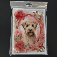 Load image into Gallery viewer, Wheaten Terrier Valentine Roses Greeting Cards - Blank Note Cards – 8-Pack of Artist-Designed Cards with Envelopes
