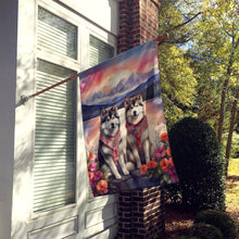 Load image into Gallery viewer, Alaskan Malamute Two Hearts House Flag