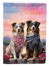 Load image into Gallery viewer, Australian Shepherd Two Hearts House Flag