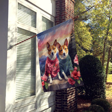 Load image into Gallery viewer, Basenji Two Hearts House Flag