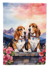 Load image into Gallery viewer, Basset Hound Two Hearts House Flag