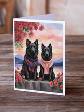 Load image into Gallery viewer, Belgian Sheepdog Two Hearts Greeting Cards - Blank Note Cards – 8-Pack of Artist-Designed Cards with Envelopes
