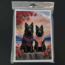 Load image into Gallery viewer, Belgian Sheepdog Two Hearts Greeting Cards - Blank Note Cards – 8-Pack of Artist-Designed Cards with Envelopes