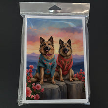 Load image into Gallery viewer, Belgian Tervuren Two Hearts Greeting Cards - Blank Note Cards – 8-Pack of Artist-Designed Cards with Envelopes
