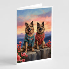 Load image into Gallery viewer, Belgian Tervuren Two Hearts Greeting Cards - Blank Note Cards – 8-Pack of Artist-Designed Cards with Envelopes
