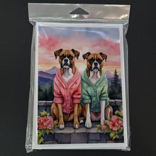 Load image into Gallery viewer, Boxer Two Hearts Greeting Cards - Blank Note Cards – 8-Pack of Artist-Designed Cards with Envelopes