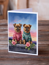 Load image into Gallery viewer, Brussels Griffon Two Hearts Greeting Cards - Blank Note Cards – 8-Pack of Artist-Designed Cards with Envelopes
