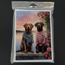 Load image into Gallery viewer, Chesapeake Bay Retriever Two Hearts Greeting Cards - Blank Note Cards – 8-Pack of Artist-Designed Cards with Envelopes