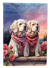 Load image into Gallery viewer, Clumber Spaniel Two Hearts House Flag