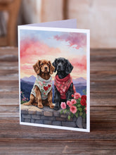 Load image into Gallery viewer, Cocker Spaniel Two Hearts Greeting Cards - Blank Note Cards – 8-Pack of Artist-Designed Cards with Envelopes