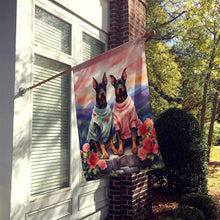 Load image into Gallery viewer, Doberman Pinscher Two Hearts House Flag