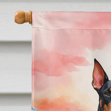 Load image into Gallery viewer, Doberman Pinscher Two Hearts House Flag