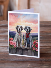 Load image into Gallery viewer, English Setter Two Hearts Greeting Cards - Blank Note Cards – 8-Pack of Artist-Designed Cards with Envelopes