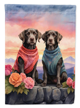 Load image into Gallery viewer, German Wirehaired Pointer Two Hearts House Flag