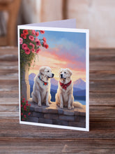 Load image into Gallery viewer, Great Pyrenees Two Hearts Greeting Cards - Blank Note Cards – 8-Pack of Artist-Designed Cards with Envelopes