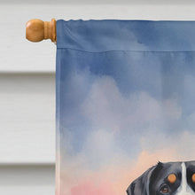 Load image into Gallery viewer, Greater Swiss Mountain Dog Two Hearts House Flag