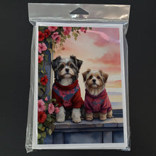 Load image into Gallery viewer, Havanese Two Hearts Greeting Cards - Blank Note Cards – 8-Pack of Artist-Designed Cards with Envelopes