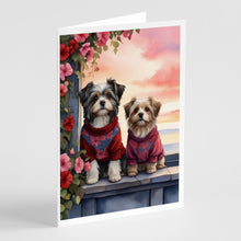 Load image into Gallery viewer, Havanese Two Hearts Greeting Cards - Blank Note Cards – 8-Pack of Artist-Designed Cards with Envelopes