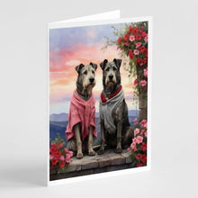 Load image into Gallery viewer, Irish Wolfhound Two Hearts Greeting Cards - Blank Note Cards – 8-Pack of Artist-Designed Cards with Envelopes