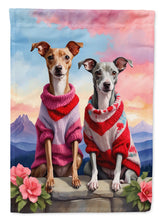 Load image into Gallery viewer, Italian Greyhound Two Hearts House Flag