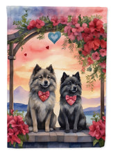 Load image into Gallery viewer, Keeshond Two Hearts House Flag