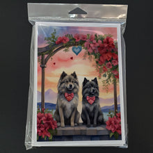 Load image into Gallery viewer, Keeshond Two Hearts Greeting Cards - Blank Note Cards – 8-Pack of Artist-Designed Cards with Envelopes