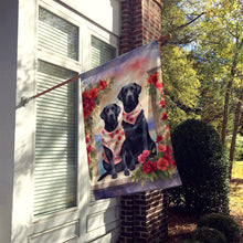 Load image into Gallery viewer, Black Labrador Retriever Two Hearts House Flag