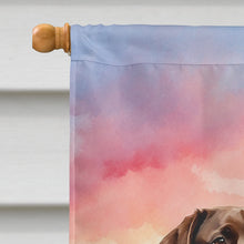 Load image into Gallery viewer, Chocolate Labrador Retriever Two Hearts House Flag