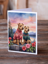 Load image into Gallery viewer, Lakeland Terrier Two Hearts Greeting Cards - Blank Note Cards – 8-Pack of Artist-Designed Cards with Envelopes