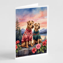 Load image into Gallery viewer, Lakeland Terrier Two Hearts Greeting Cards - Blank Note Cards – 8-Pack of Artist-Designed Cards with Envelopes