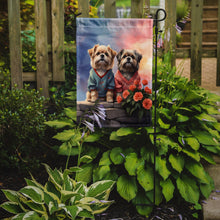 Load image into Gallery viewer, Lhasa Apso Two Hearts Garden Flag –  Romantic Dog Pair with Sunset &amp; Mountain Background