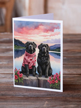 Load image into Gallery viewer, Newfoundland Two Hearts Greeting Cards - Blank Note Cards – 8-Pack of Artist-Designed Cards with Envelopes