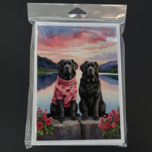 Load image into Gallery viewer, Newfoundland Two Hearts Greeting Cards - Blank Note Cards – 8-Pack of Artist-Designed Cards with Envelopes