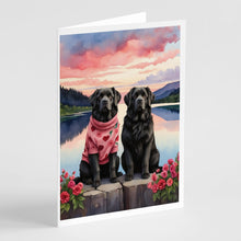 Load image into Gallery viewer, Newfoundland Two Hearts Greeting Cards - Blank Note Cards – 8-Pack of Artist-Designed Cards with Envelopes
