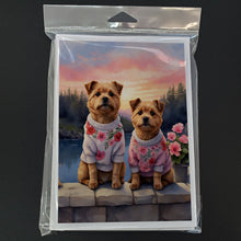 Load image into Gallery viewer, Norfolk Terrier Two Hearts Greeting Cards - Blank Note Cards – 8-Pack of Artist-Designed Cards with Envelopes