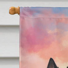 Load image into Gallery viewer, Norwegian Elkhound Two Hearts House Flag