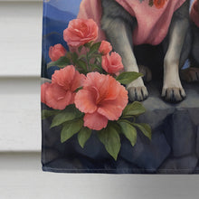 Load image into Gallery viewer, Norwegian Elkhound Two Hearts House Flag