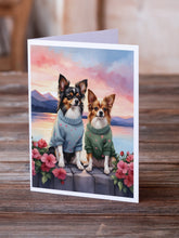 Load image into Gallery viewer, Papillon Two Hearts Greeting Cards - Blank Note Cards – 8-Pack of Artist-Designed Cards with Envelopes